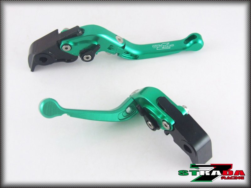 Strada 7 CNC Short Folding Adjustable Levers Yamaha R6S CANADA VERSION 06 Green