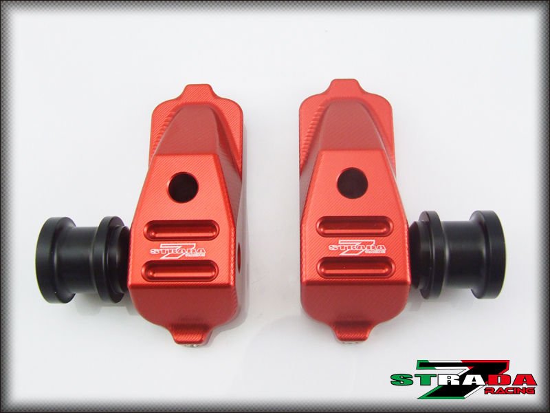 Strada 7 Racing CNC Swingarm Spool Adapters / Mounts For Honda CBR500R - Red
