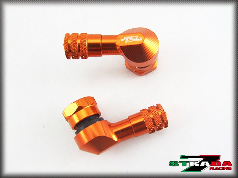 Strada 7 83 Degree 8.3mm 0.357" CNC Valve Stems Ducati MONSTER S2R 800 Orange