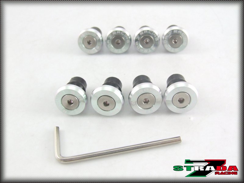 Strada 7 Racing Windscreen Bolts M5 Wellnuts Set Yamaha R6S USA VERSION Silver