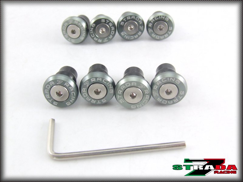 Strada 7 Racing Windscreen Bolts M5 Wellnuts Set Yamaha R6S USA VERSION Grey