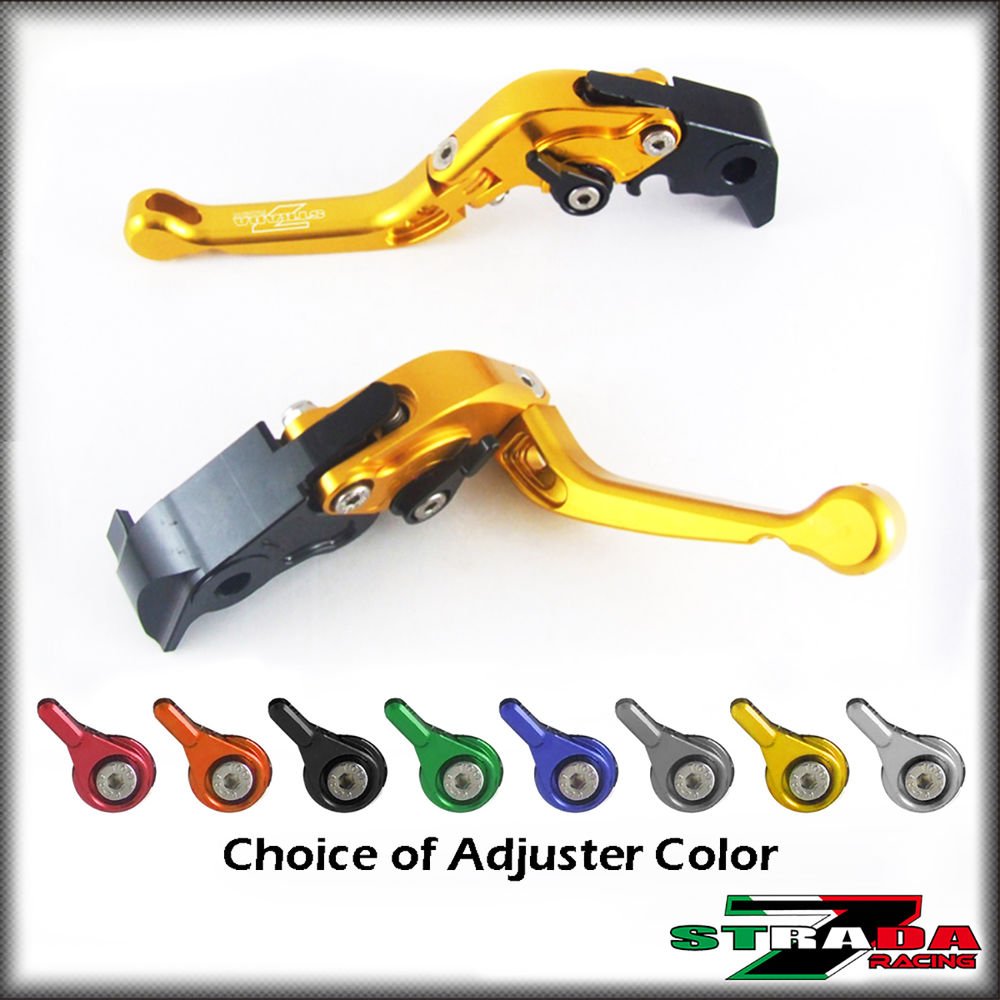 Strada 7 Short Folding Adjustable Levers Yamaha R6S CANADA VERSION 07-2009 Gold