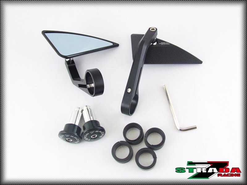 Strada 7 Black Triangle Handle Bar End Mirrors Ducati 821 / M1100 S EVO MONSTER