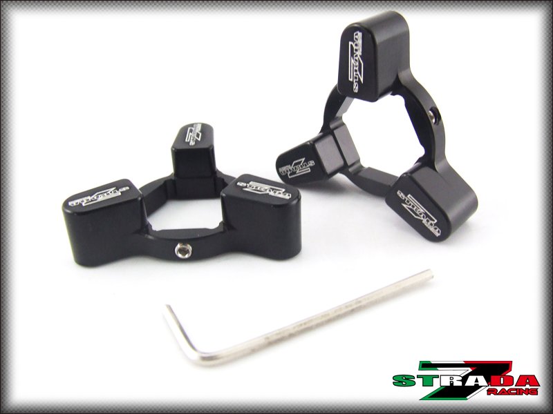 Strada 7 22mm Front Fork Pre-load Adjusters Ducati Hypermotard 1100/S/EVO Black