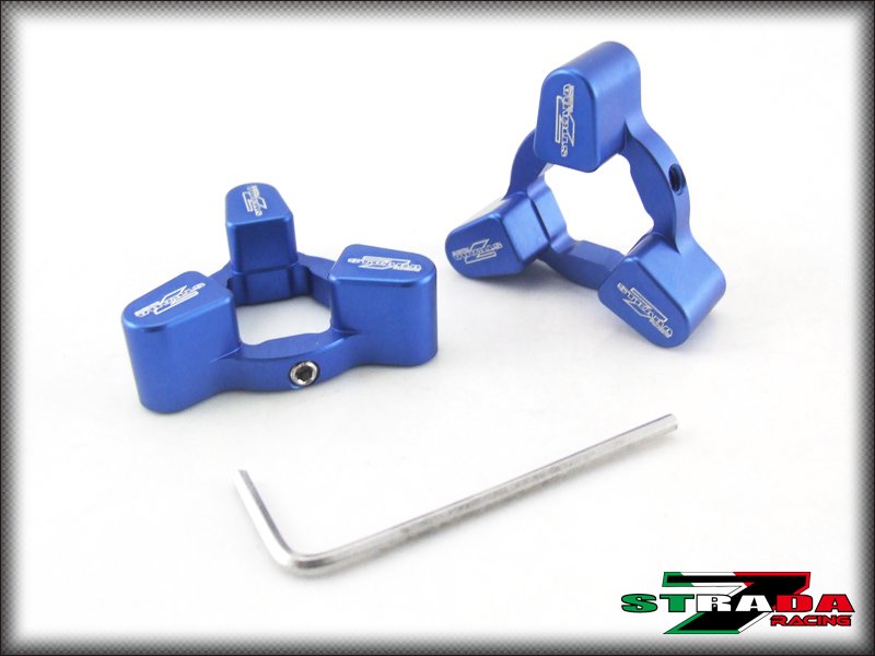 Strada 7 Racing CNC Front Fork Preload Adjusters Suzuki TL1000S TL1000R Blue