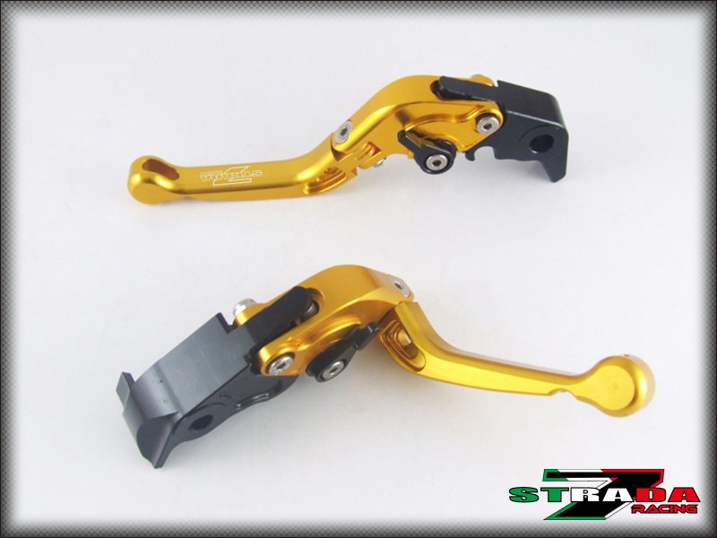 Strada 7 CNC Short Folding Adjustable Levers Suzuki SV1000 / S 2003 - 2007 Gold