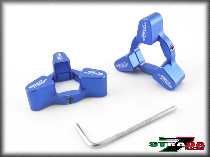 Strada 7 Racing 19mm CNC Front Fork Preload Adjusters Buell 1125R XB12R Blue