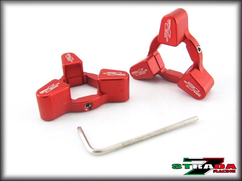 Strada 7 19mm Front Fork Preload Adjusters Kawasaki ZX-6R Z1000 Versys Red