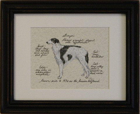Borzoi Black & White