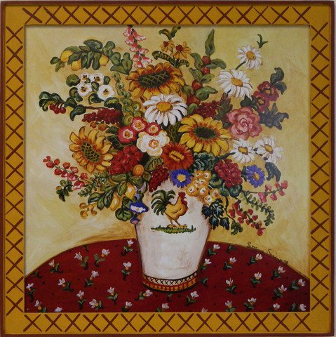 Rooster Vase Floral