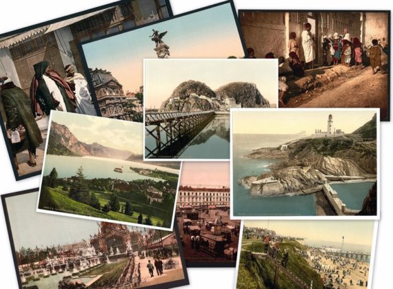 CD collection of 1000 Vintage PHOTOCHROM POSTCARD Pictures Images