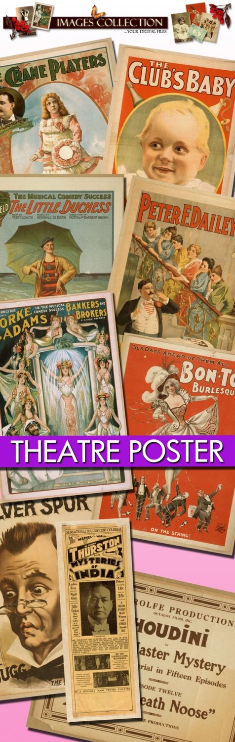 Theatre Posters, 1040 jpeg Img. -Part.1- theater drama actors belle epoque paris