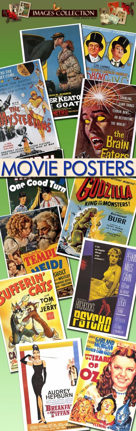 Movie Posters -Part.1- 700 Jpeg files scrap cards