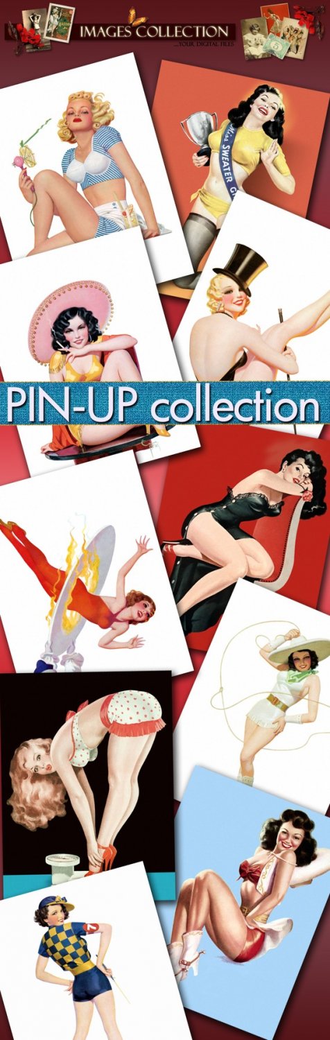 Digital printable Img. 173 Pin-Up to large size - cards