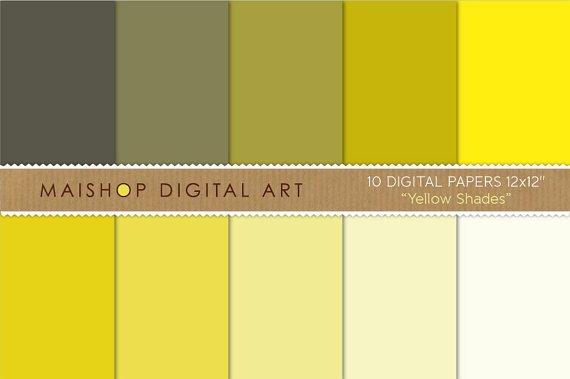 Solid Color Digital Paper - Yellow Shades