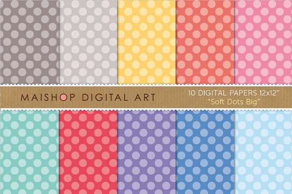 Digital Paper - Soft Dots Big