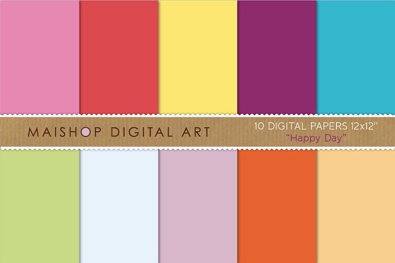 Solid Color Digital Paper-Happy Day-Pink,Red,YW,Purp,Blu,Grn,Celeste,Lilac ,Org Backgrounds