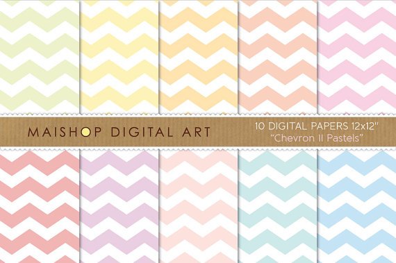 Digital Paper Chevron II Pastels