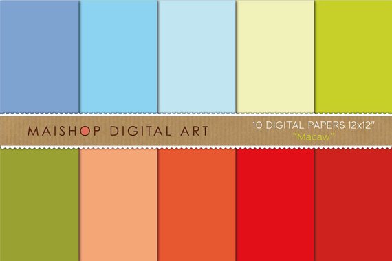 Solid Color Digital Paper - Macaw