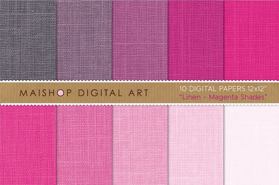 Digital Paper Linen-Magenta Shades-Hot Pink,Thulian Pink,Mountbatten Pink,Textured Papers
