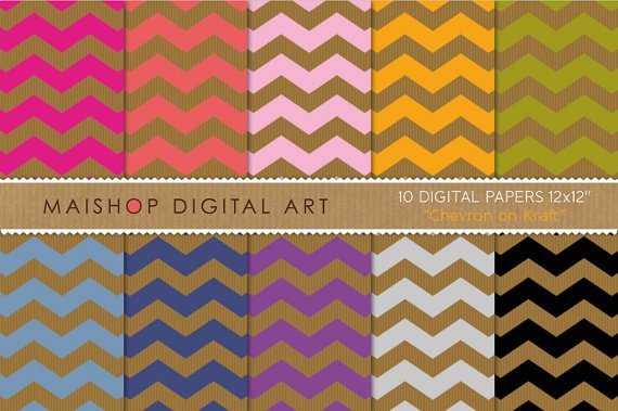 Digital Paper - Chevron on Kraft