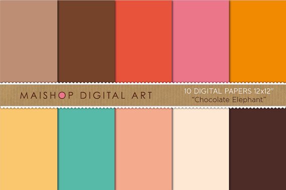 Solid Color Digital Paper - Chocolate Elephant