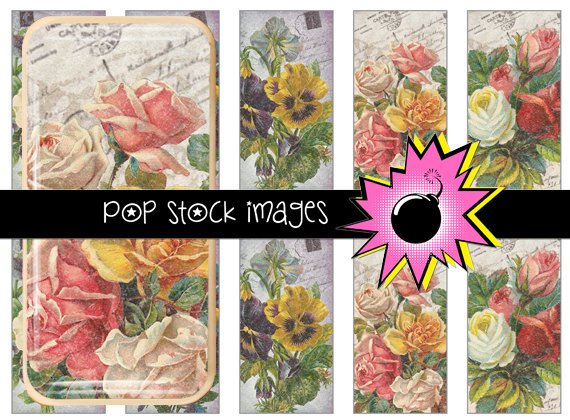 Vintage Victorian Ephemera Digital DOMINO Collage Sheet