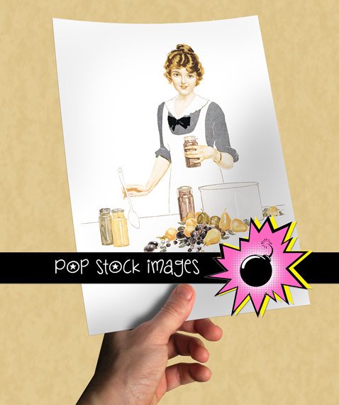 Woman Canning Fruit Digital Image Single-Woman Cooking