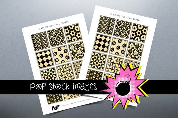Black Tie Digital Printable Tags - Print Your Own Tags - vintage print