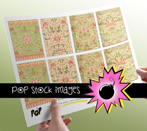 VINTAGE Ornate Peach for ATC ACEO-Collage-Altered Art-Journaling Cards-Digital Scrapbooking