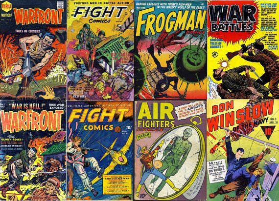 WAR COMIC Books DVD Golden Age era - Fight Warfront Battles Don Winslow Frogman