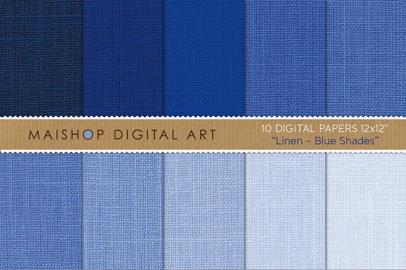 Digital Paper Linen-Blue Shades-NavyBlueberryDenimDigital s for Online ScrapbookingGift Wrapping