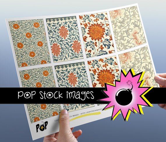 VINTAGE Rust Blue for ATC ACEO-Collage-Altered Art-Journaling Cards-Digital Scrapbooking