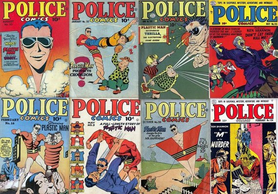 Comic Magazines POLICE COMICS DVD Jack Cole Plastic Man ebook stories