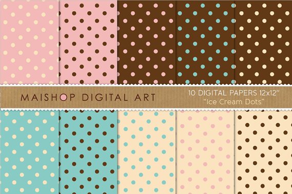 Digital Paper - Ice Cream Dots