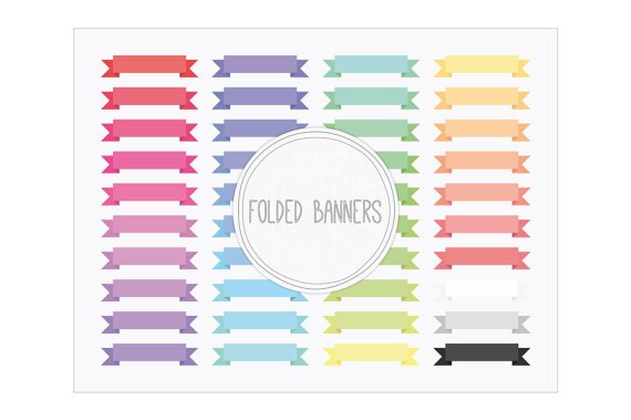 Folded Ribbon Banners Clip Art