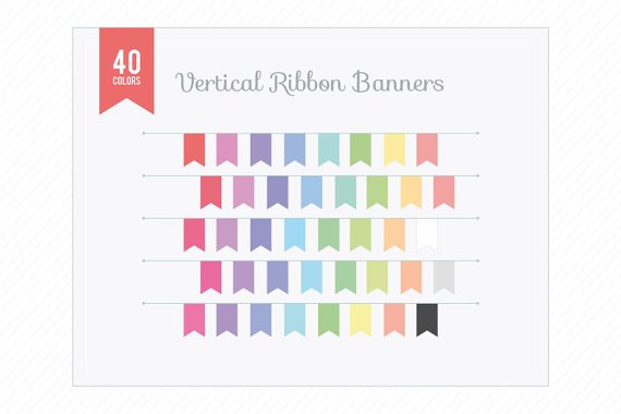Vertical Ribbon Banners Clip Art