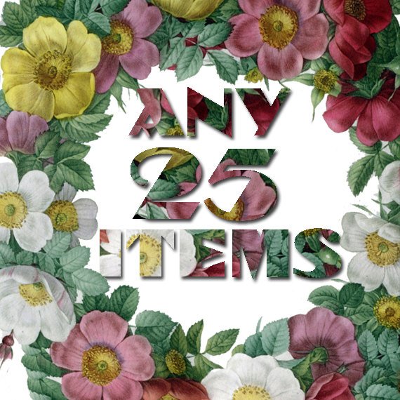 Any 25 Digital items from ArtVintage1800s shop offer with discount