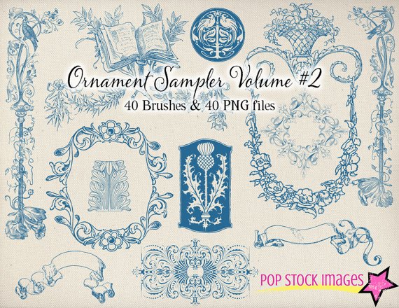 Decorative Frames Ornaments Brushes Volume 2-Photoshp. Brushes Fancy Ornament