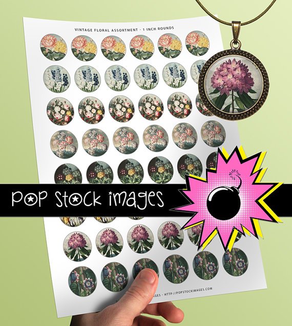 1 Inch Circles vintage print