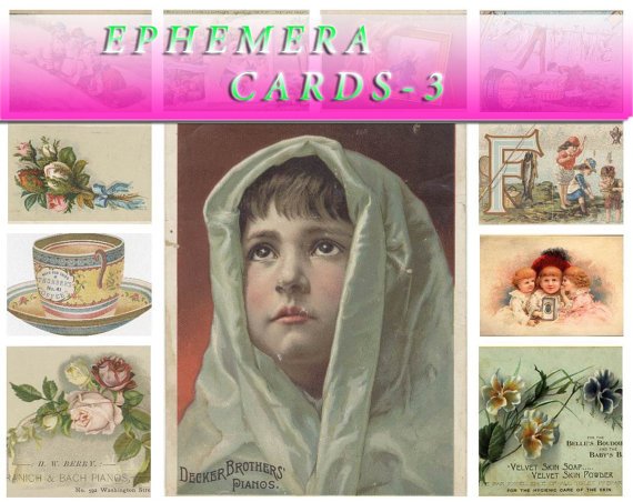 EPHEMERA-3 Collection with 390 vintage print