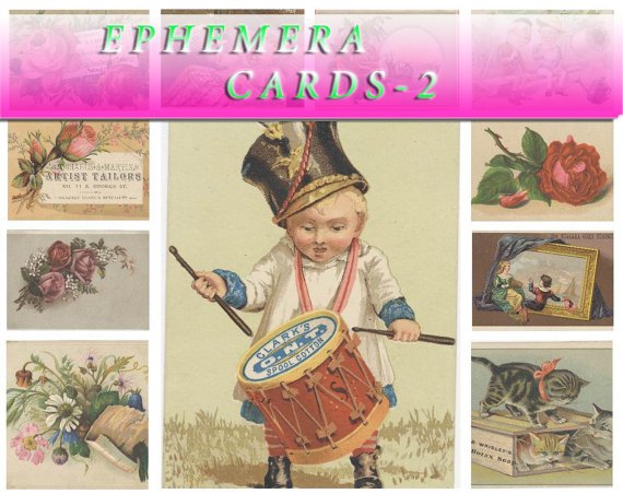 EPHEMERA-2 Collection with 370 vintage print