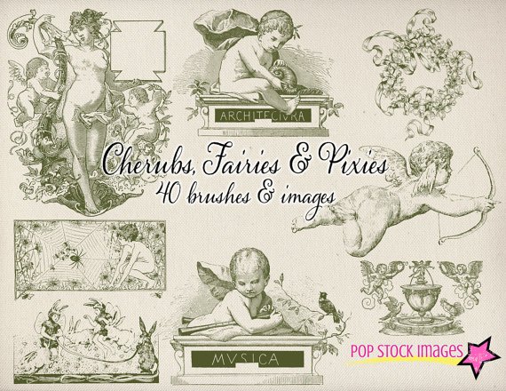 CherubsPixies Fairies Photoshop Brushes Set