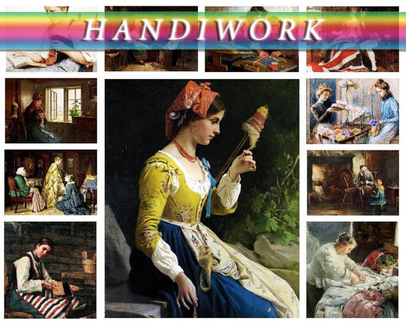 H, IWORK NEEDLEWORK on 169 vintage print