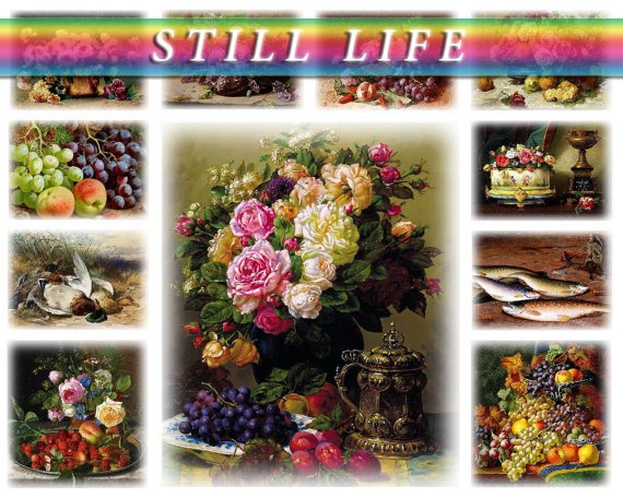 STILL LIFE on 207 vintage print