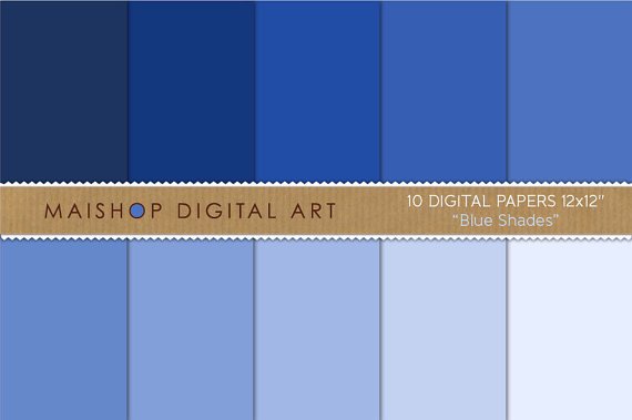 Solid Color Digital Paper-Blue Shades-BackgroundpapersCrafts ProjectsPaper Art