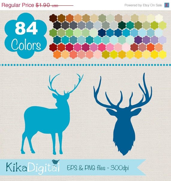 Deer Silhouettes Clip ArtRainbow Deer ClipartColorful Deer Vector GraphicsHuge Clipart