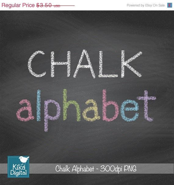 H, Drawn Chalk Alphabet - Digital Clipart / Scrapbooking colorful - card design