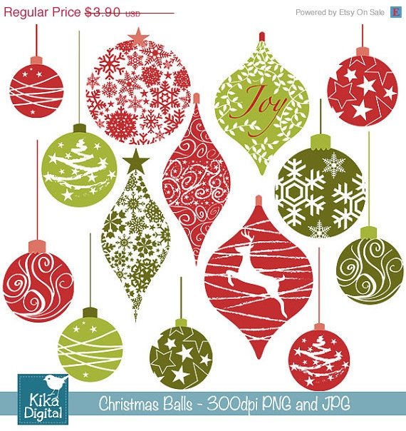 Christmas Bs Digital Clipart / Scrapbooking - card design, invitations, stickers