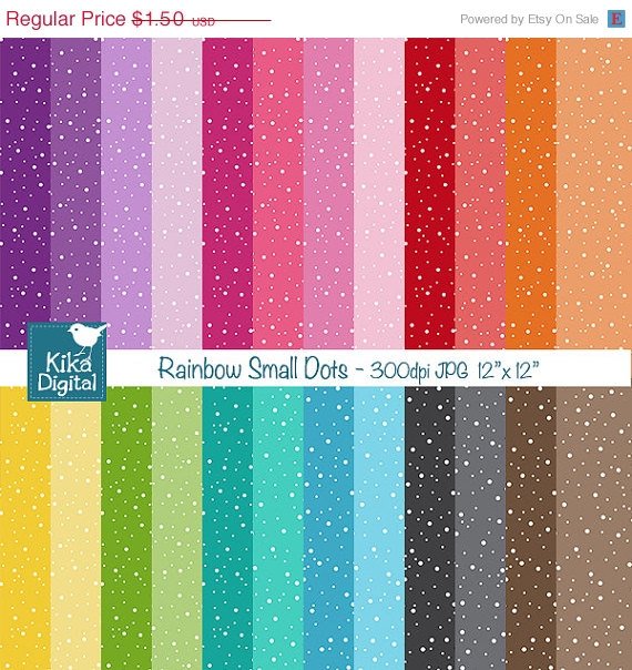 Colorful Sm Dots Digital Papers-Colorful papers-card design, backgroundO